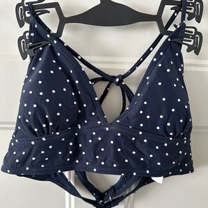 GAP Polka Dot Bikini Top Navy/White